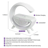 Wireless G Speaker with Wireless Charging, Desk Lamp Bedside Night Light, Smart Light, Sound Machine, and Bedroom Home Decor