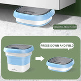 2Kg Portable Foldable Mini Top Loading Washing Machine with Spinner & Dryer for Baby Clothes, Semi Automatic Bucket Washer with Modes for Home, Travel & Multipurpose (Multi)