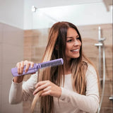 Rechargeable Mini Hair Straightener Comb Brush, Travel Portable USB Charging Cordless Hair Straightener Brush, Three Temperature Adjustments Flat Iron Comb