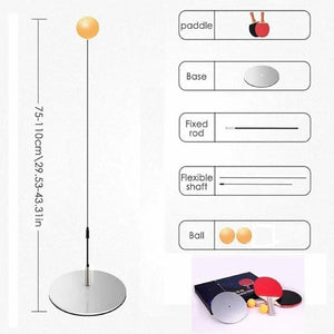 Toy Imagine Deluxe Ping Pong Training Set Improve Your Table Tennis Skills at Home with Two Professional Grade peddles, 4 Ball, 1 Flexible Rod & Ping Pong Training Metal Base