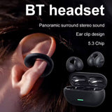 Airdopes Loop OWS Earbuds w/Clip-On Fit, Air Conduction Tech, 5.3 chip, panoramic surround stereo sound, touch control, 300HRS stand by duration, 4Mics ENx, 12mm Drivers, 40ms Latency, ASAP Charge, OWS Ear Buds Earphones (Cool Black)