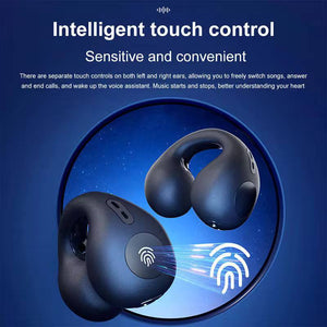 Airdopes Loop OWS Earbuds w/Clip-On Fit, Air Conduction Tech, 5.3 chip, panoramic surround stereo sound, touch control, 300HRS stand by duration, 4Mics ENx, 12mm Drivers, 40ms Latency, ASAP Charge, OWS Ear Buds Earphones (Cool Black)